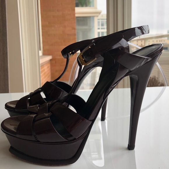 SAINT LAURENT TRIBUTE PLATFORM SANDAL- WORN ONCE - Picture 3 of 6